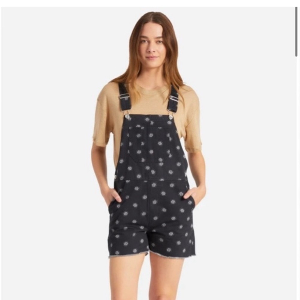 BRIXTON women’s daisy flower SHORT Jean OVERALL XL black